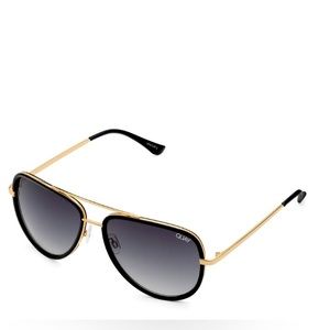 Quay All In Black Gold Aviator Sunglasses